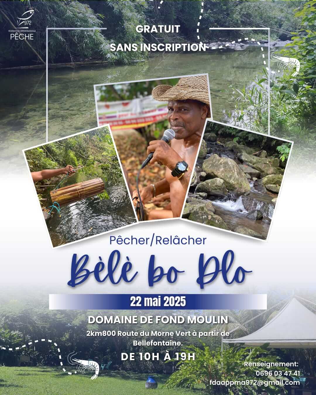 🎣🌿🔥 Bol d’air Bèlè bo Dlo – Nature, Culture & Vibration au cœur de la rivière ! 🔥🌿🎶